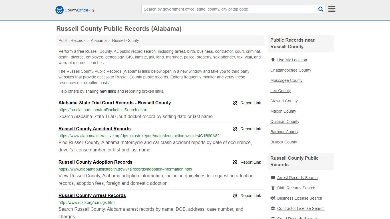 Russell County Public Records (Alabama) - County Office