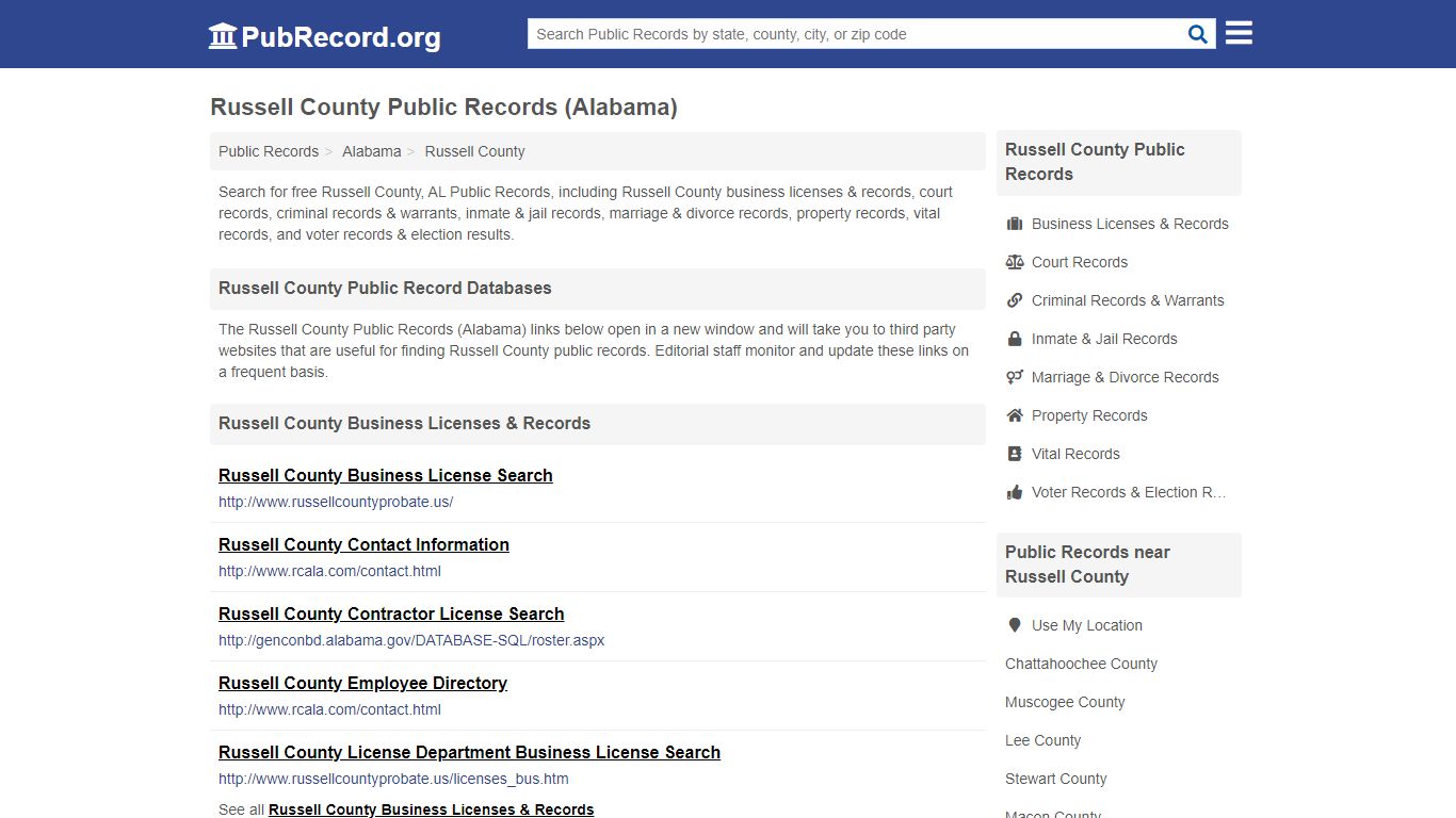 Free Russell County Public Records (Alabama Public Records) - PubRecord.org