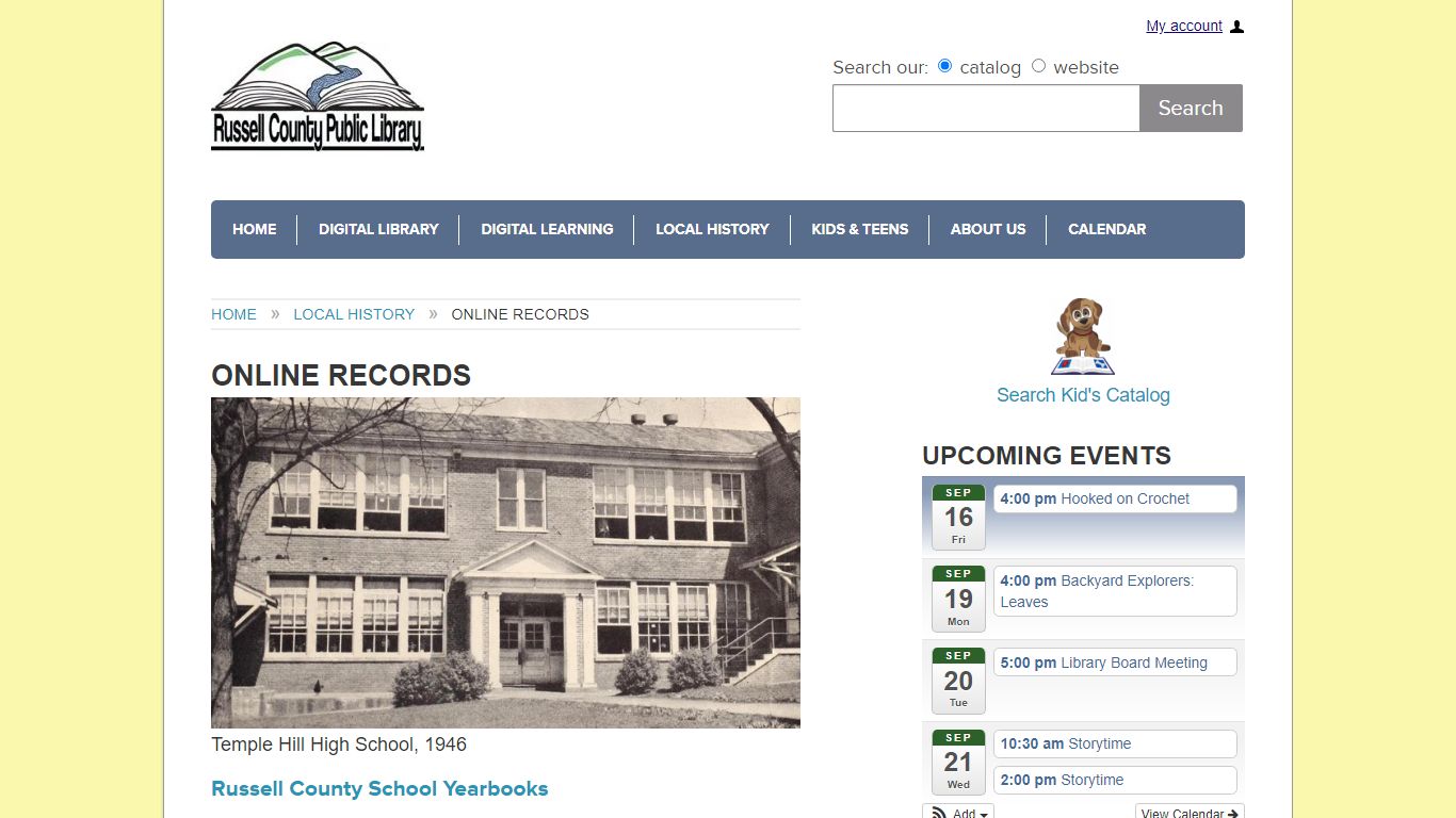 Russell County Public Library - Online Records